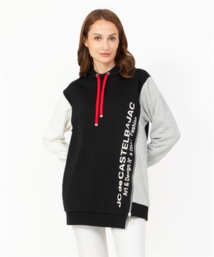 【カプセルコレクション】配色切替チュニックトレーナー(99ブラック-40)