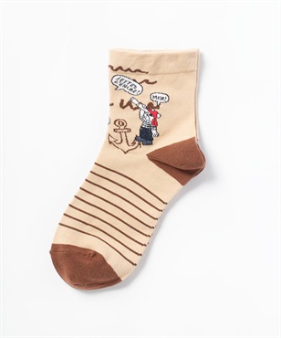 パイレーツ柄クルー丈ソックス(12ベージュ-40)