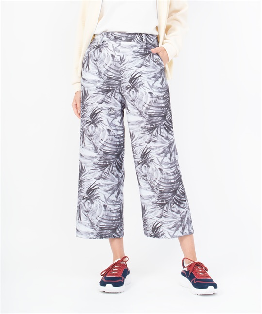 ボタニカル柄インクジェットPTアンクル丈パンツ(99ブラック-38)