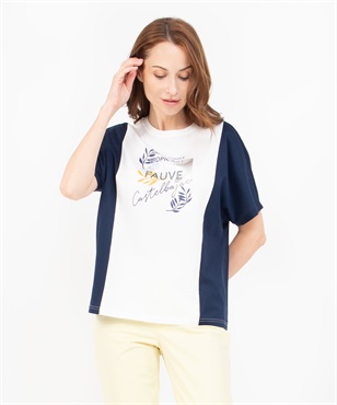 ギザンディ天竺キラキラPT半袖Tシャツ(01ホワイト-40)