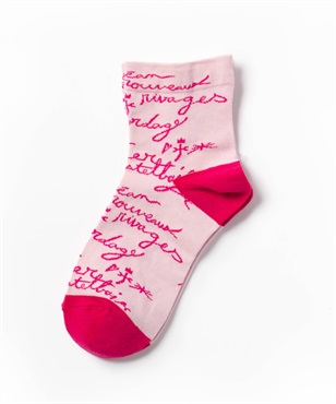 メッセージ柄アンクル丈ソックス(70オペラピンク-40)