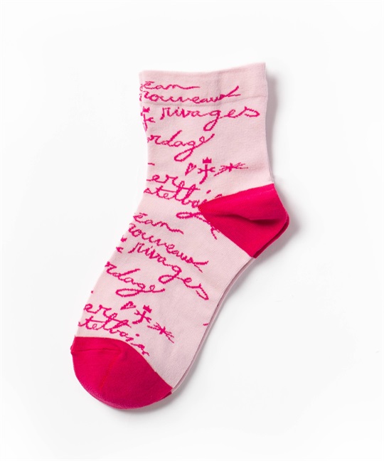 メッセージ柄アンクル丈ソックス(70オペラピンク-40)