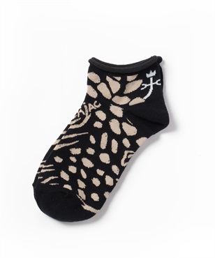 アニマル柄スニーカーソックス(99ブラック-40)