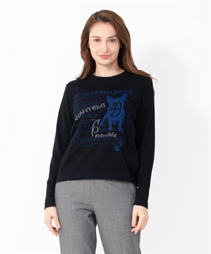 長袖ニットTシャツ(99ブラック-40)