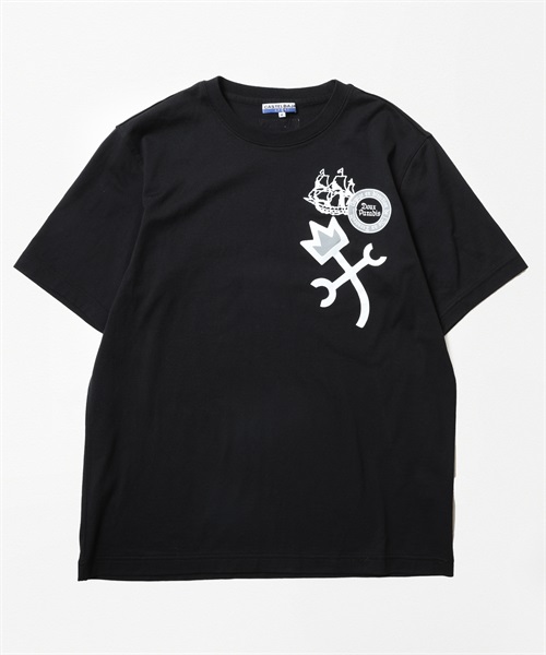 【EC限定】綿天竺50パイレーツプリント　Tシャツ(99ブラック-44)