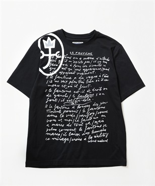 【EC限定】綿天竺50文字柄プリント　Tシャツ(99ブラック-44)