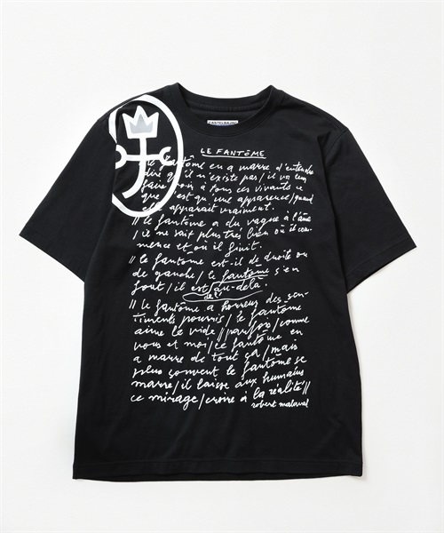 【EC限定】綿天竺50文字柄プリント　Tシャツ(99ブラック-44)