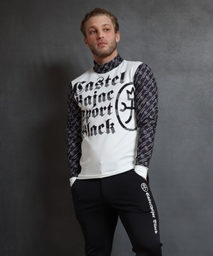 【BLACK】ゴシックロゴ昇華転写インナー長袖Tシャツ(01ホワイト-46)