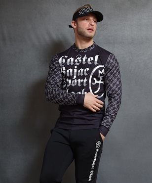 【BLACK】ゴシックロゴ昇華転写インナー長袖Tシャツ(99ブラック-46)
