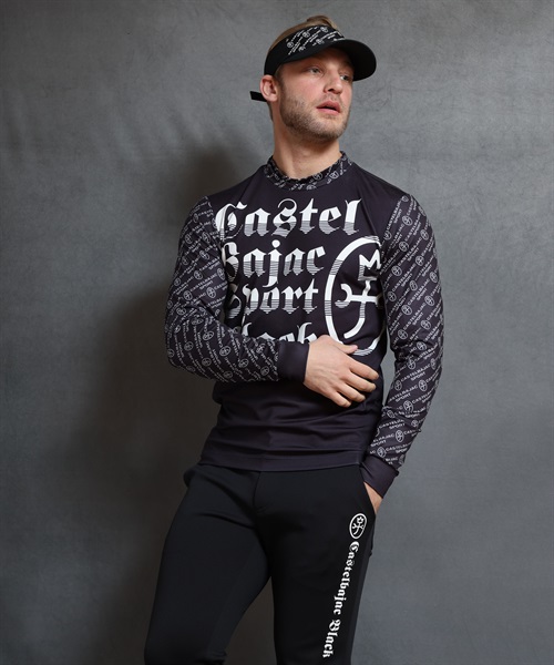 【BLACK】ゴシックロゴ昇華転写インナー長袖Tシャツ(99ブラック-46)