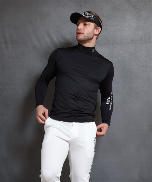 【BLACK】PEベア天裏起毛蓄熱インナー長袖Tシャツ(99ブラック-46)