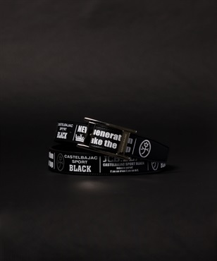 【BLACK】シルバープリントロゴ家紋総柄ベルト(99ブラック-40)
