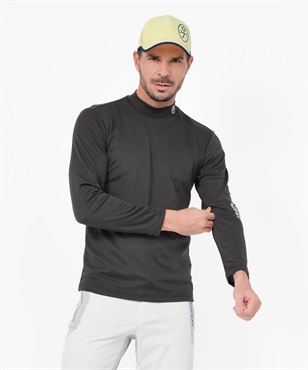 PEストレッチインナーハイネック長袖Tシャツ(97チャコールグレー-46)