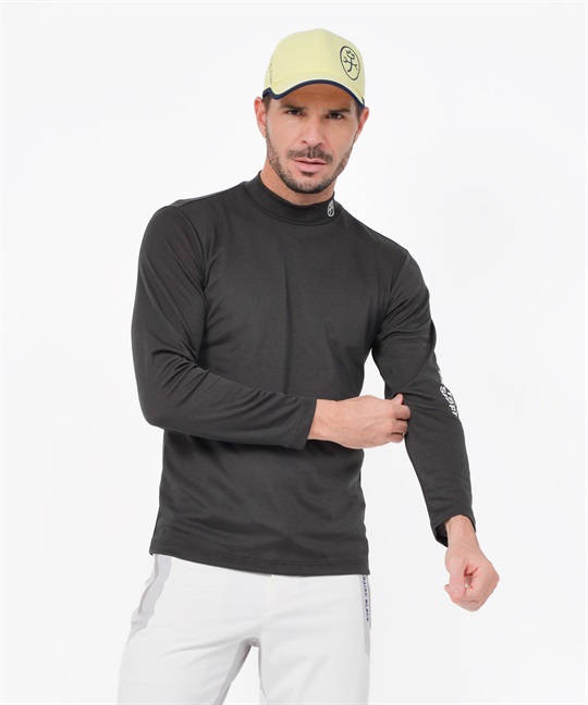 PEストレッチインナーハイネック長袖Tシャツ(97チャコールグレー-46)