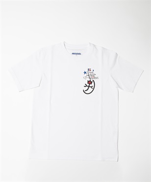 【EC限定】50/2シルケット天竺パリ+家紋ロゴ胸プリント半袖Tシャツ(01ホワイト-44)
