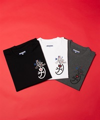 【EC限定】50/2シルケット天竺パリ+家紋ロゴ胸プリント半袖Tシャツ
