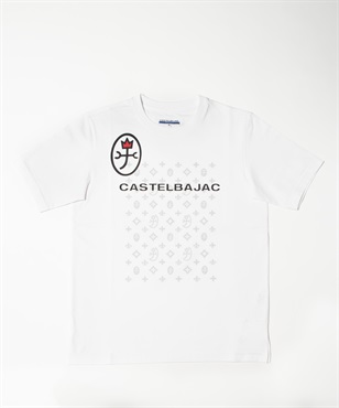 【EC限定】50/2シルケット天竺モノグラムロゴプリント半袖Tシャツ(01ホワイト-44)