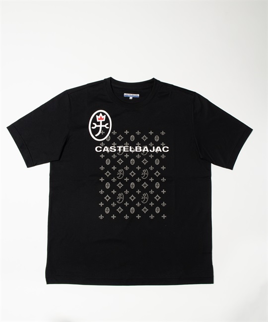 【EC限定】50/2シルケット天竺モノグラムロゴプリント半袖Tシャツ(99ブラック-44)