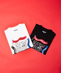 【EC限定】50/2シルケット天竺メッセージフラッグプリント半袖Tシャツ