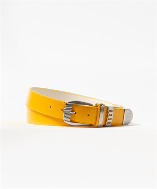 ロゴシルバープリント入りベルト(30イエロー-40)