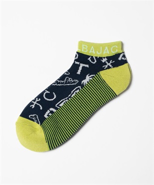 オリジナル総柄底ボーダースニーカー丈ソックス(59ネイビー-46)