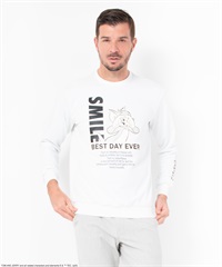 【TOM and JERRY】プリント入り丸首トレーナー