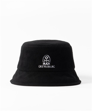 【BLACK】フリース家紋刺繍入りハット(99ブラック-48)
