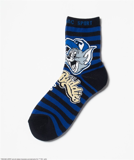 【TOM and JERRY】ベースボール/ボーダー柄アンクル丈ソックス(58ロイヤルブルー-46)