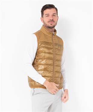 マット＆シレー切替ファイバーダウンベスト(15キャメル-46)