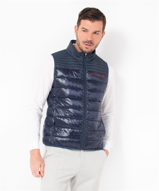 マット＆シレー切替ファイバーダウンベスト(59ネイビー-46)