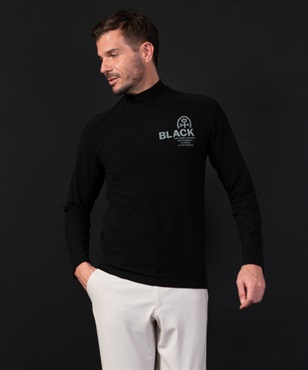 【BLACK】MIPベア天プリント入りインナー長Tシャツ(99ブラック-46)