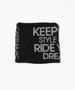 家紋+ロゴジャガードネックウォーマー(99ブラック-40)