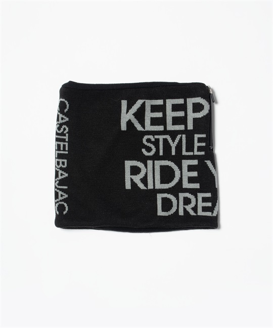 家紋+ロゴジャガードネックウォーマー(99ブラック-40)