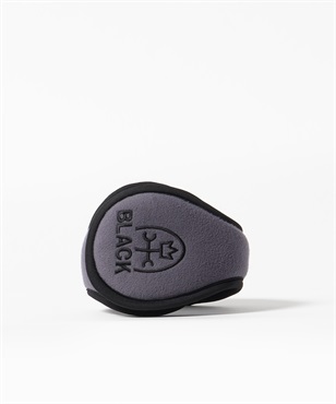 【BLACK】フリースボア家紋刺繍入りイヤーマフラー(95グレー-40)