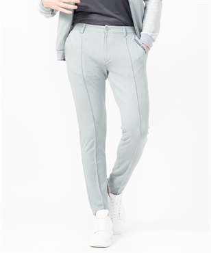 ダンボールニット/メッシュ素材切替刺繍入り長パンツ(95グレー-44)