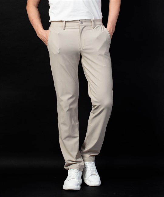 【BLACK】ストレッチプリント入りテープ付き長パンツ(12ベージュ-44)