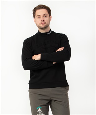 カノコダンボール/エンボスロゴ入り長袖モックネックTシャツ(99ブラック-46)