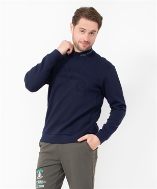 カノコダンボール/エンボスロゴ入り長袖モックネックTシャツ(59ネイビー-46)