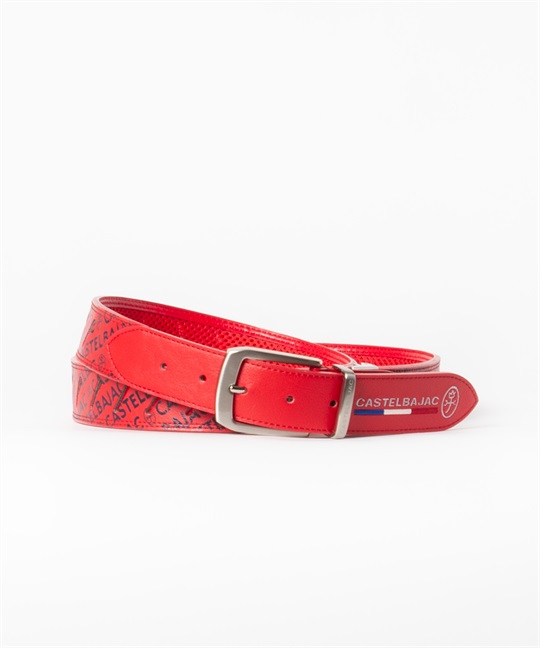 裏メッシュ使い通気機能インクジェットプリントベルト(80レッド-40)