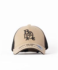 【BLACK】立体ロゴ刺繍+Pt入りメッシュ使いキャップ