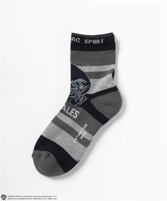 SPEEDY GONZALESイレギュラーボーダーアンクル丈ソックス(99ブラック-46)