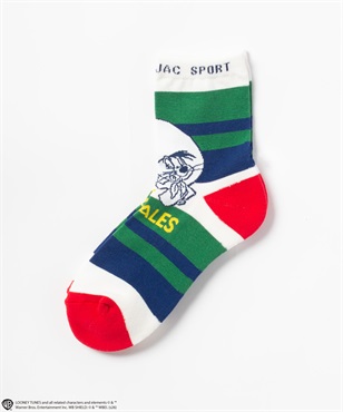 SPEEDY GONZALESイレギュラーボーダーアンクル丈ソックス(80レッド-46)