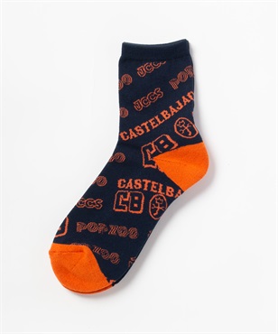 斜めロゴ総柄アンクル丈ソックス(59ネイビー-46)