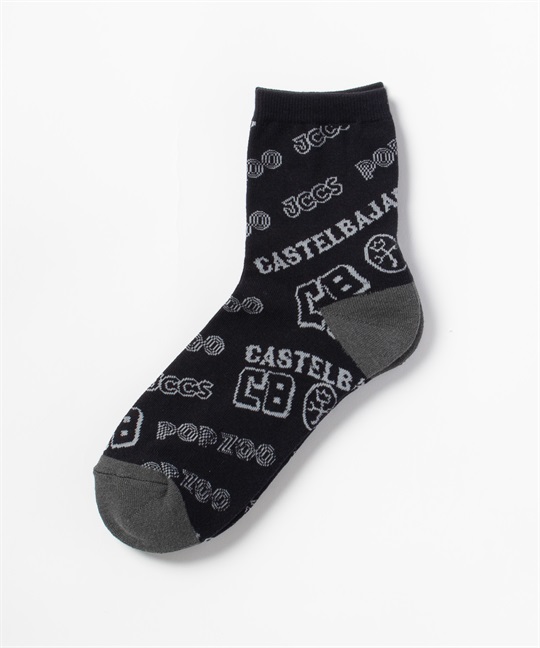 斜めロゴ総柄アンクル丈ソックス