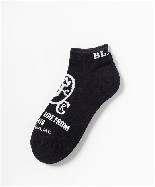【BLACK】ロゴ+家紋スニーカー丈ソックス(99ブラック-46)