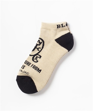 【BLACK】ロゴ+家紋スニーカー丈ソックス(12ベージュ-46)