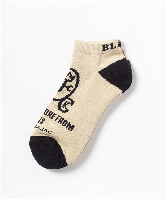 【BLACK】ロゴ+家紋スニーカー丈ソックス(12ベージュ-46)