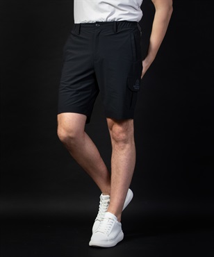 【BLACK】接触冷感素材Pt入りハーフパンツ(99ブラック-46)