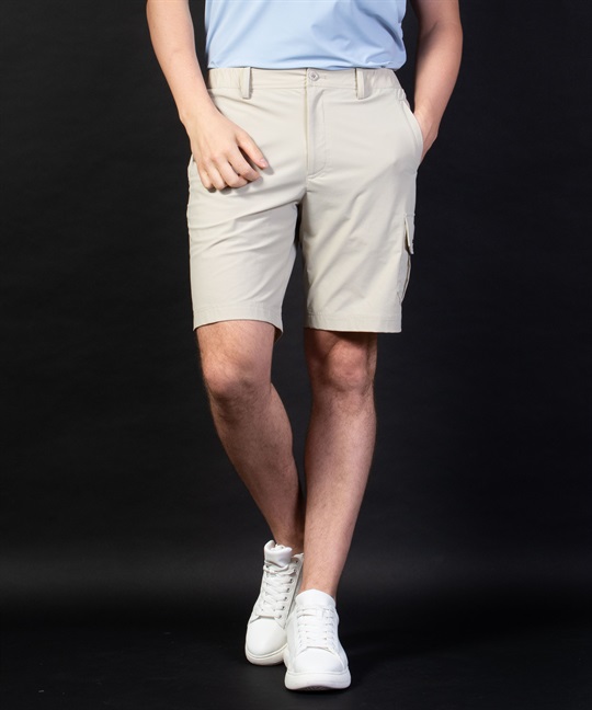 【BLACK】接触冷感素材Pt入りハーフパンツ(12ベージュ-46)