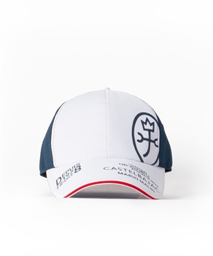 メッシュ素材+メッシュ使いPt入りキャップ(01ホワイト-48)